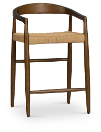Santorini Mid Tone Curved 24" Woven Barstool