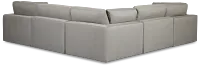 Grant Light Gray Fabric 5-piece Modular Sectional