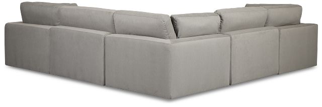 Grant Light Gray Fabric 5-piece Modular Sectional