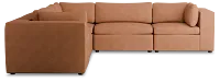 Destin Sutton Orange Fabric 5-piece Modular Sectional