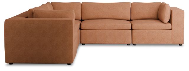 Destin Sutton Orange Fabric 5-piece Modular Sectional