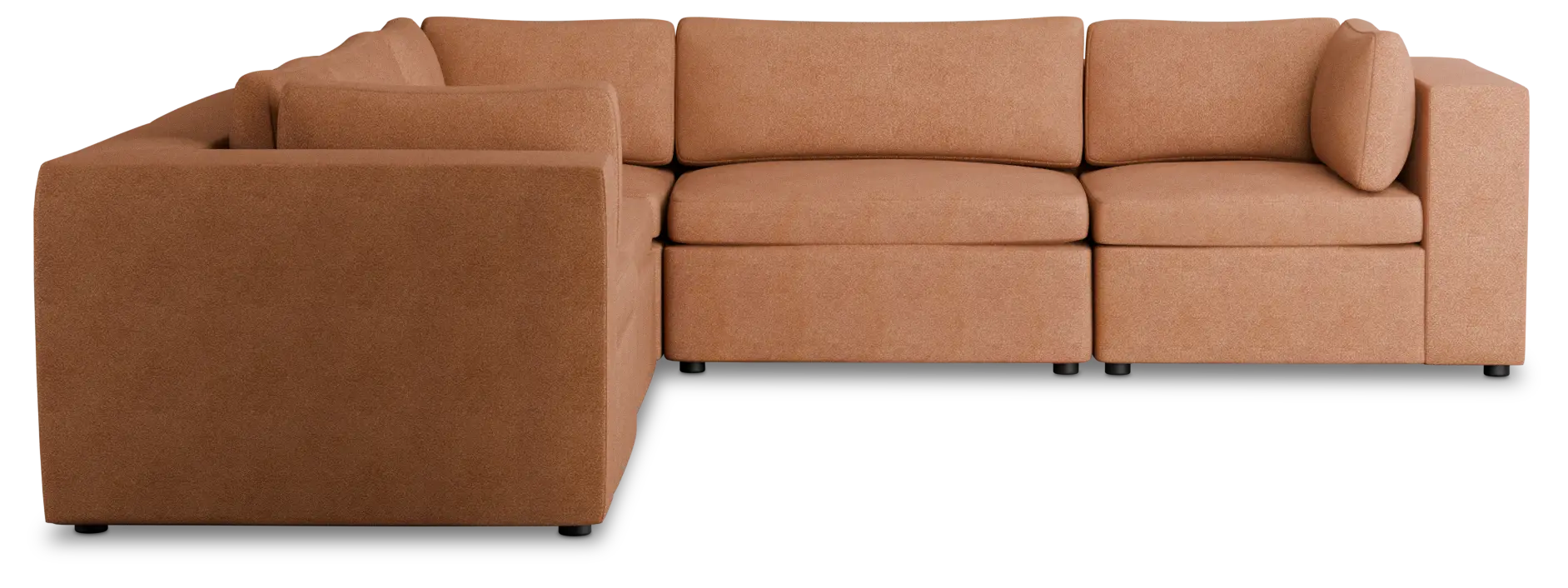 Destin Sutton Orange Fabric 5-piece Modular Sectional Destin Sutton Orange Fabric 5-piece Modular Sectional