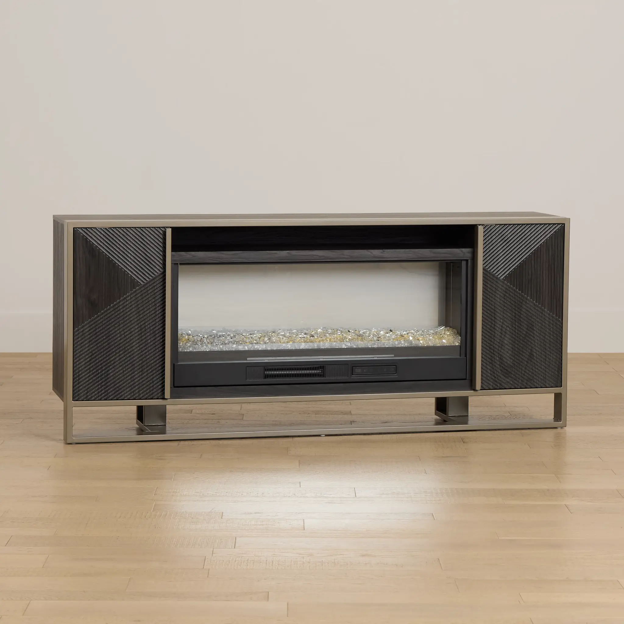 Stanley Dark Gray 72" Tv Stand With Fireplace Insert Stanley Dark Gray 72" Tv Stand With Fireplace Insert