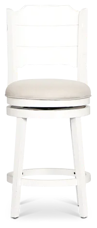 Sanibel Ivoryfabric 24" Upholstered Swivel Barstool