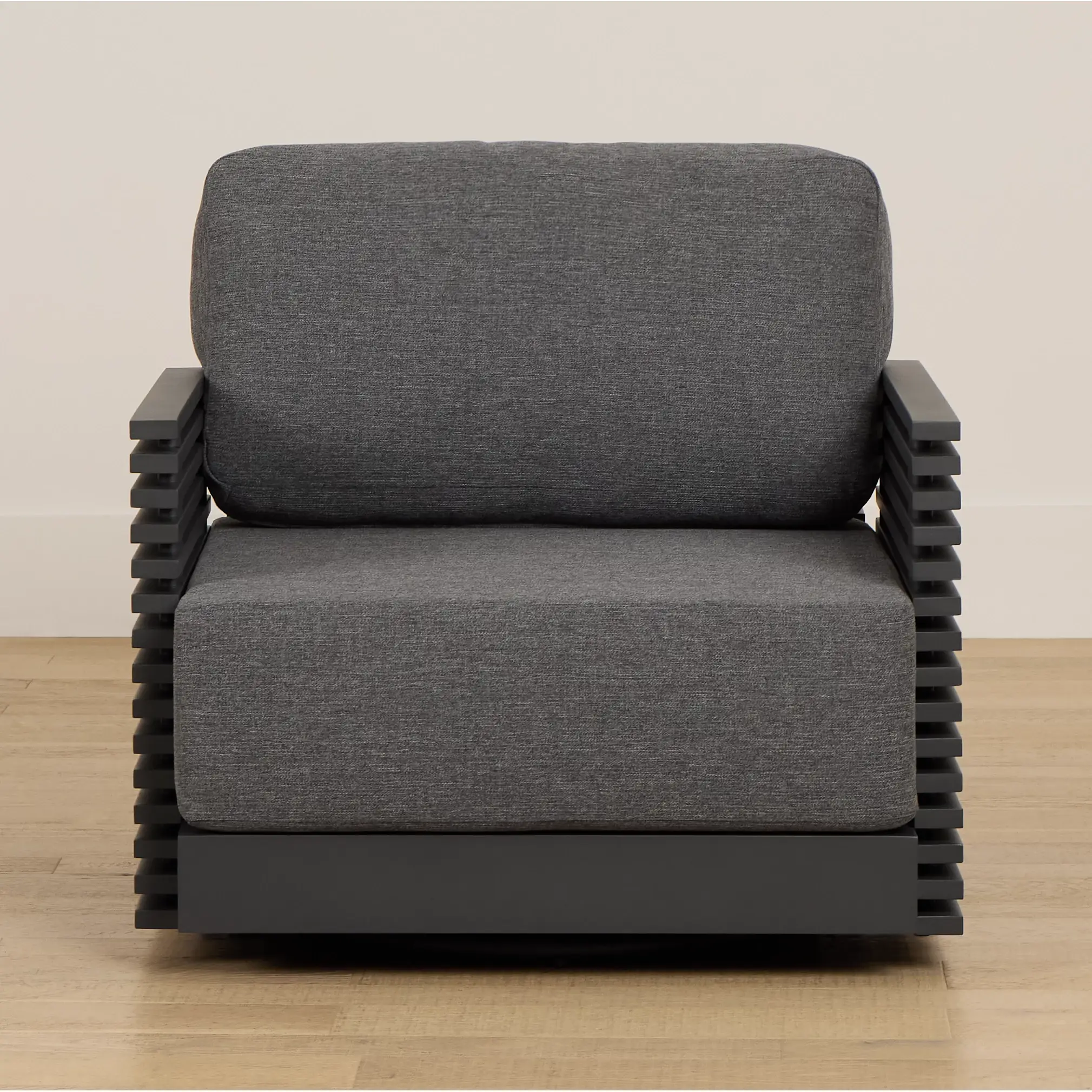 Monterey Black Aluminum Swivel Chair With Gray Cushions Monterey Black Aluminum Swivel Chair With Gray Cushions