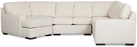 Sinclair Light Beige Fabric Medium Left Facing Cuddler Sectional