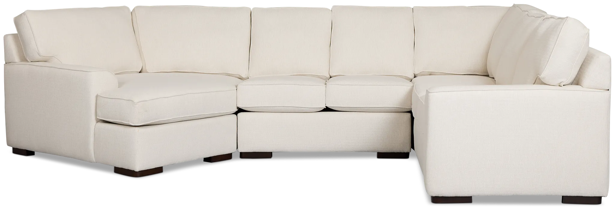 Sinclair Light Beige Fabric Medium Left Facing Cuddler Sectional