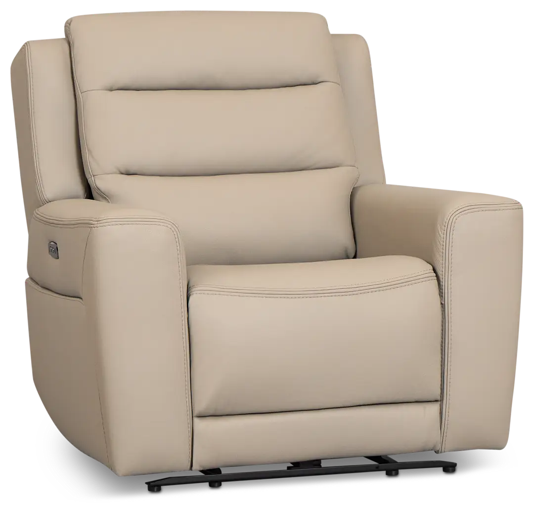 Wilder Taupe Leather Power Recliner With Power Headrest Wilder Taupe Leather Power Recliner With Power Headrest