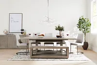 Corbit Light Gray Leather 8x10 Area Rug