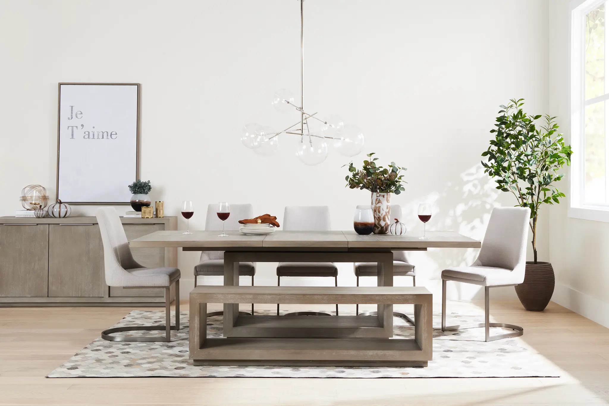 Madden Light Tone Rect Table & 4 Chairs Madden Light Tone Rect Table & 4 Chairs
