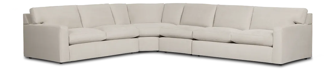 Hudson Gray Fabric Medium 2-arm Wedge Sectional