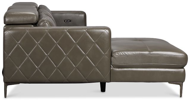 Ava Dark Gray Micro Left Chaise Power Reclining Sectional