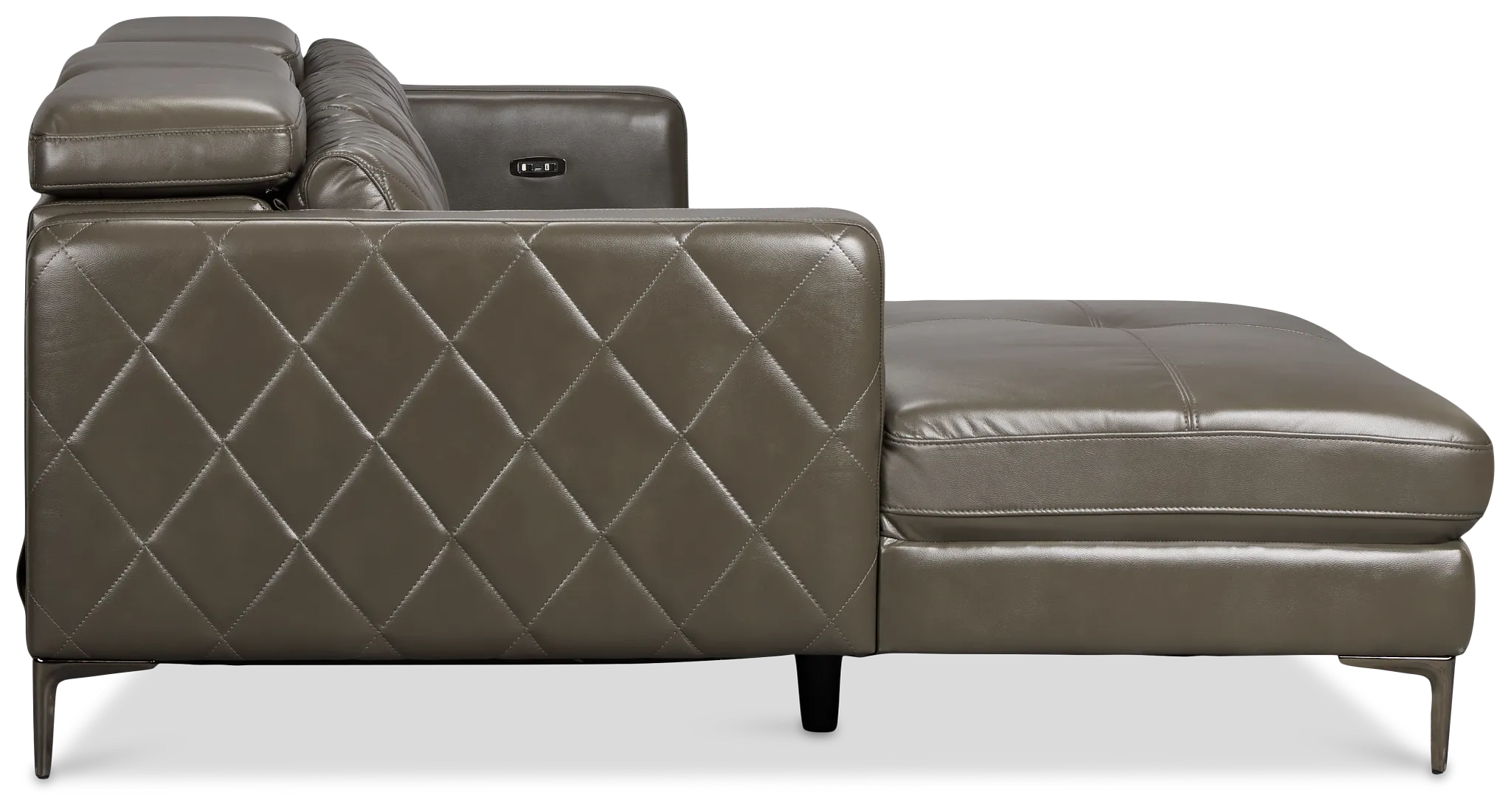 Ava Dark Gray Micro Left Chaise Power Reclining Sectional