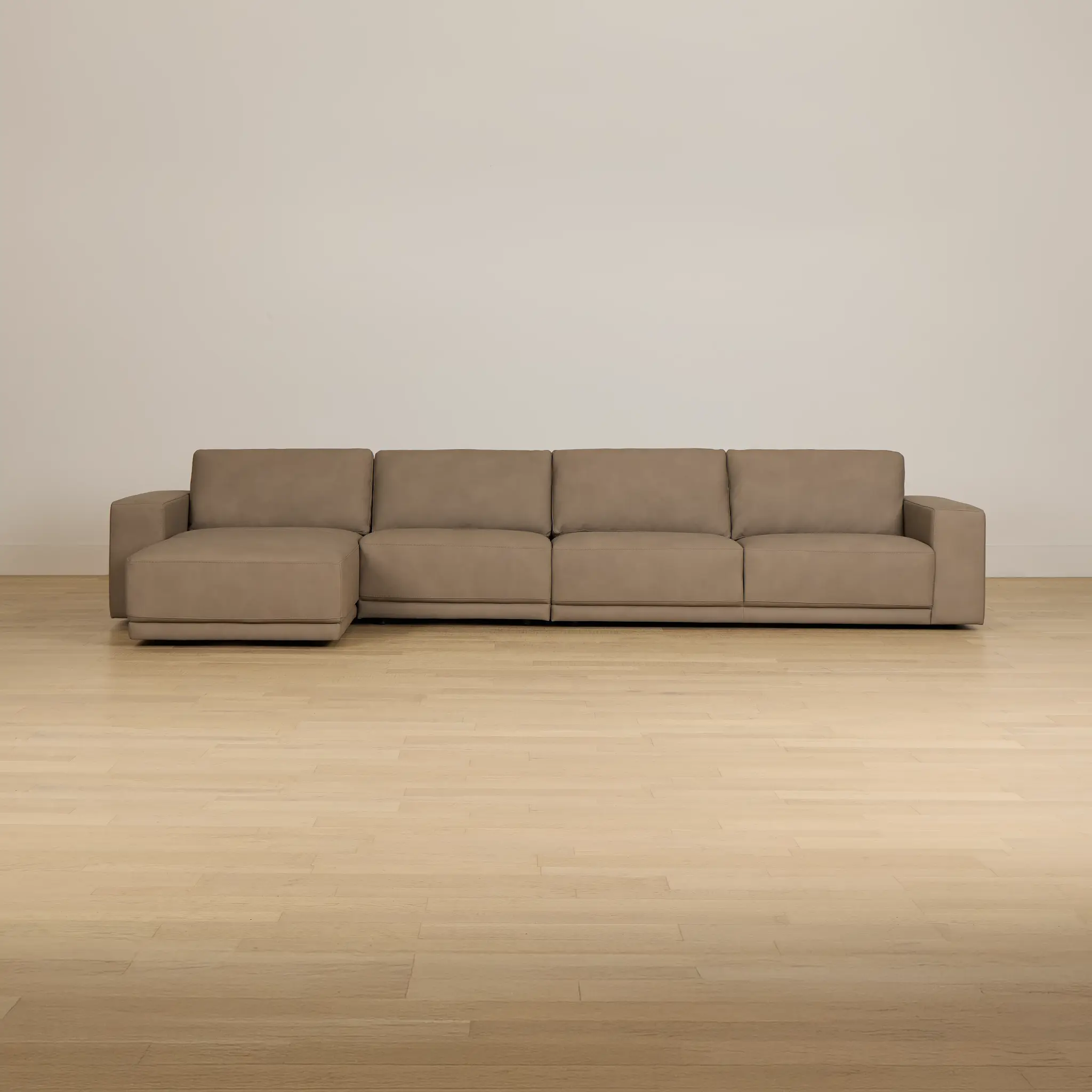 Kellan Taupe Leather Small Left Chaise Sectional Kellan Taupe Leather Small Left Chaise Sectional