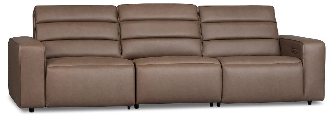 Sawyer Dark Brown Micro 3-piece Modular Power Sofa