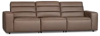 Sawyer Dark Brown Micro 3-piece Modular Power Sofa