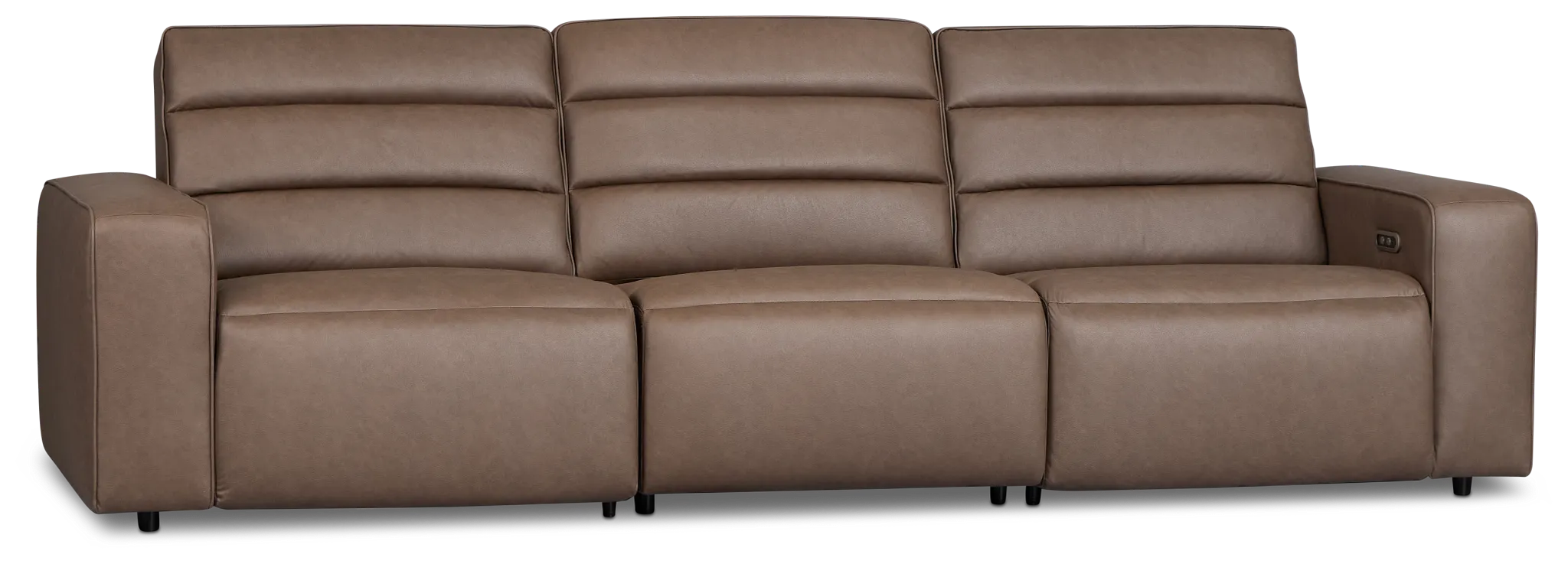 Sawyer Dark Brown Micro 3-piece Modular Power Sofa