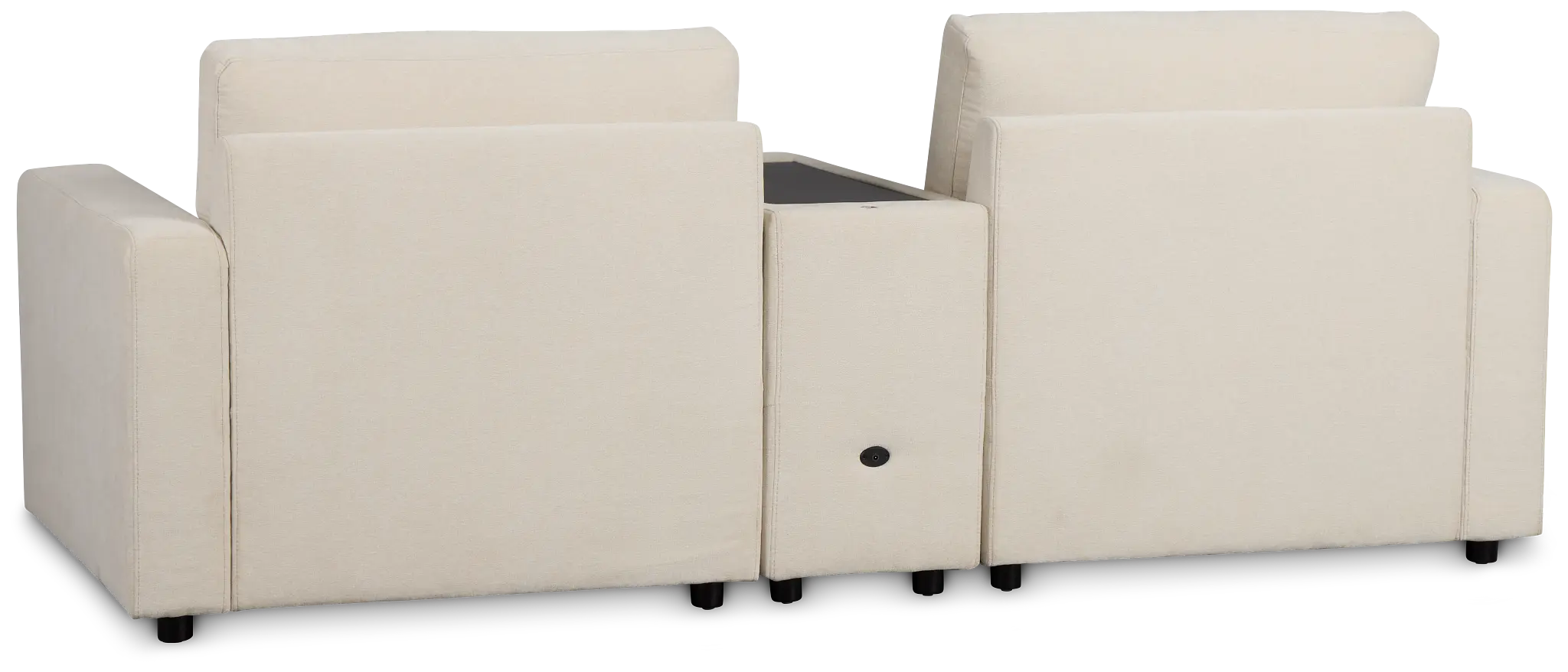 Addie Beige Fabric 2-piece Modular Storage Sofa With Console Addie Beige Fabric 2-piece Modular Storage Sofa With Console