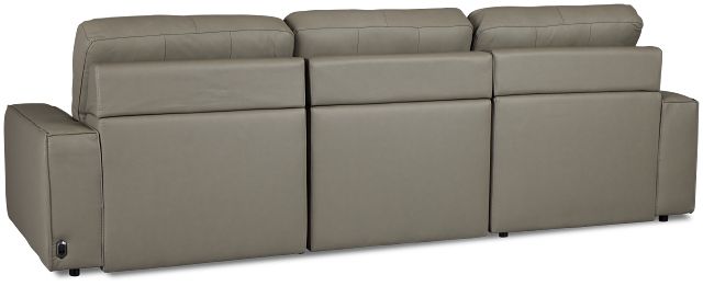 Rudy Gray Lthr/vinyl Left Dual Power Extension Chaise Sectional