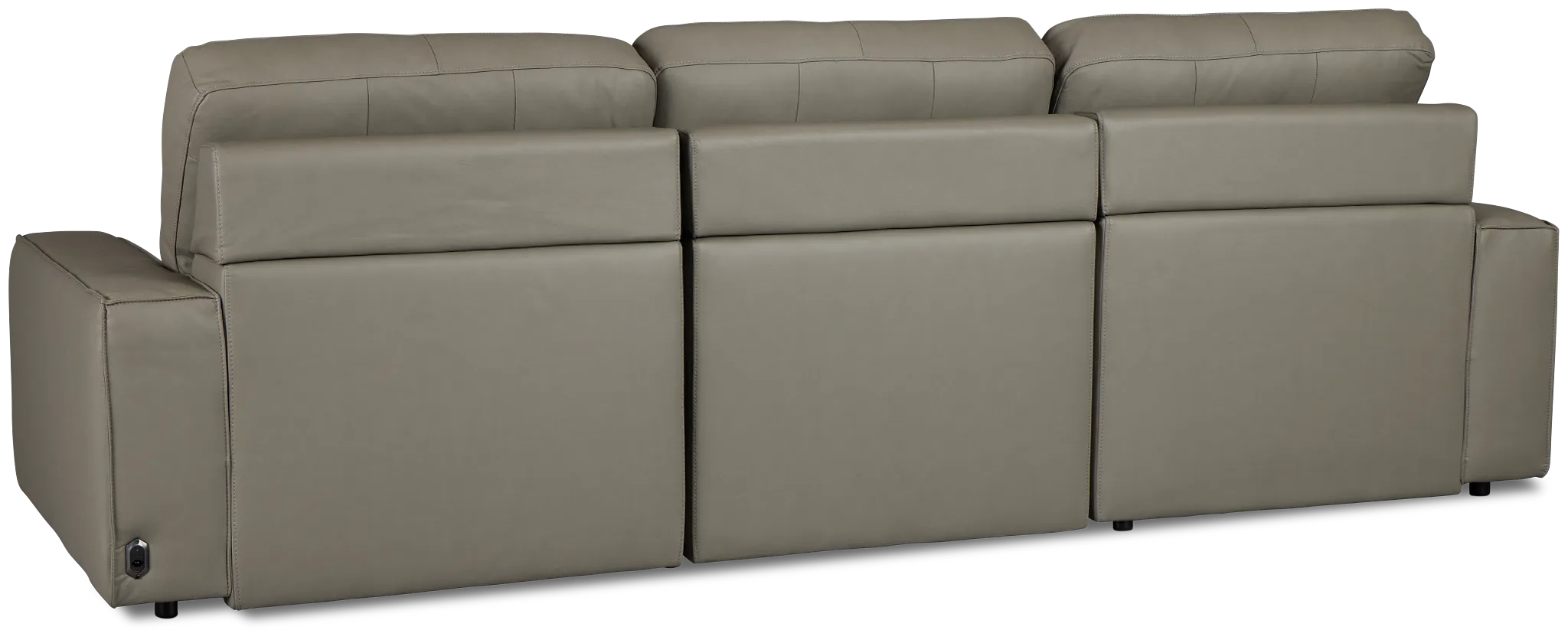 Rudy Gray Lthr/vinyl Left Dual Power Extension Chaise Sectional