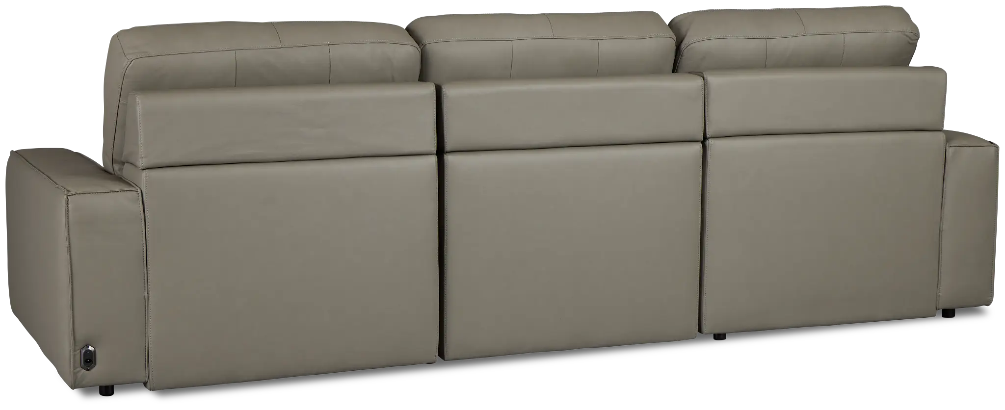 Rudy Gray Lthr/vinyl Left Dual Power Extension Chaise Sectional Rudy Gray Lthr/vinyl Left Dual Power Extension Chaise Sectional