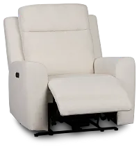 Dean White Fabric Power Recliner