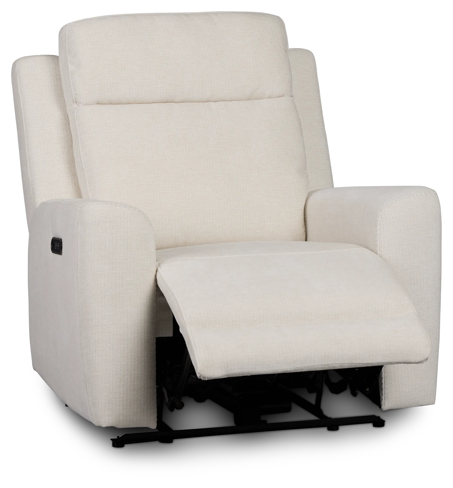 Dean White Fabric Power Recliner