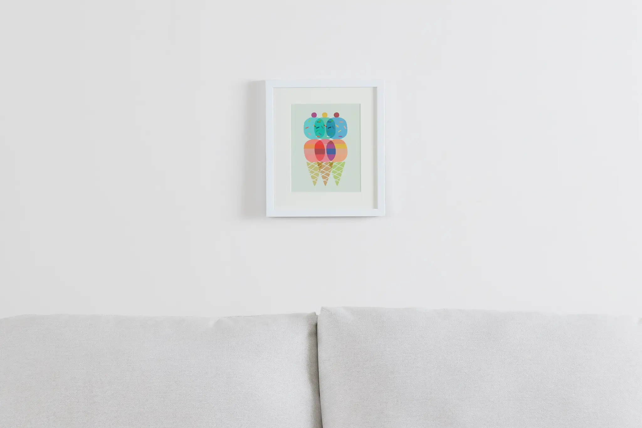 Cones Multicolored Framed Wall Art Cones Multicolored Framed Wall Art