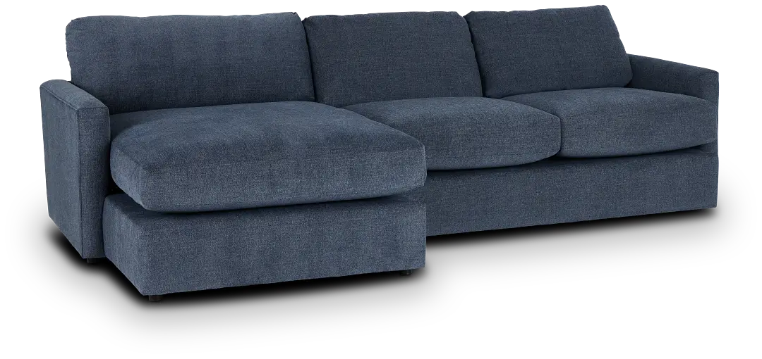 Noah Blue Fabric Left Chaise Sectional Noah Blue Fabric Left Chaise Sectional