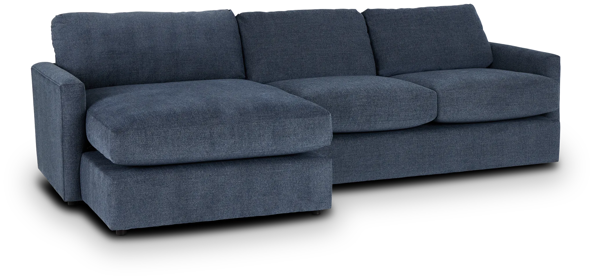 Noah Blue Fabric Left Chaise Sectional