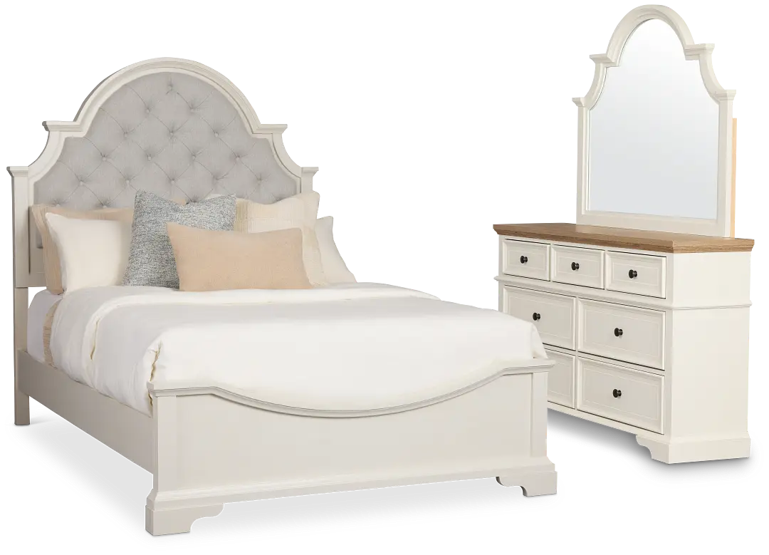 Charlotte White Uph Panel Bedroom With Two-tone Cases Charlotte White Uph Panel Bedroom With Two-tone Cases