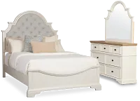 Charlotte White Uph Panel Bedroom With Two-tone Cases