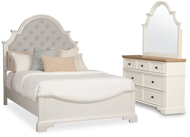Charlotte White Uph Panel Bedroom With Two-tone Cases