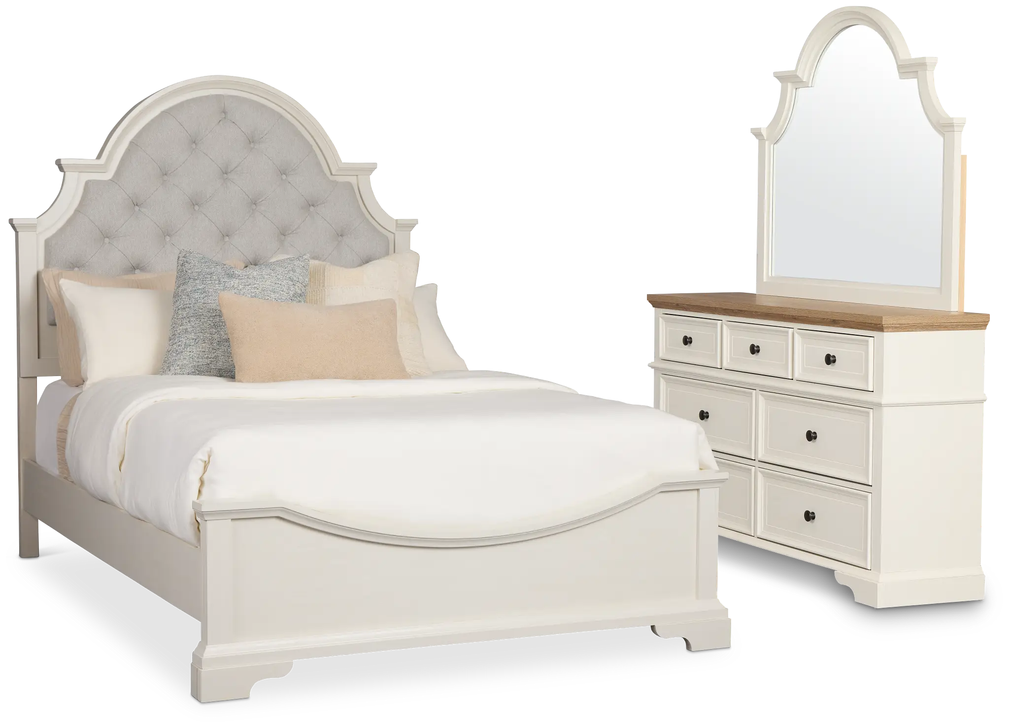 Charlotte White Uph Panel Bedroom With Two-tone Cases Charlotte White Uph Panel Bedroom With Two-tone Cases