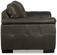 Braden Dark Gray Leather Loveseat