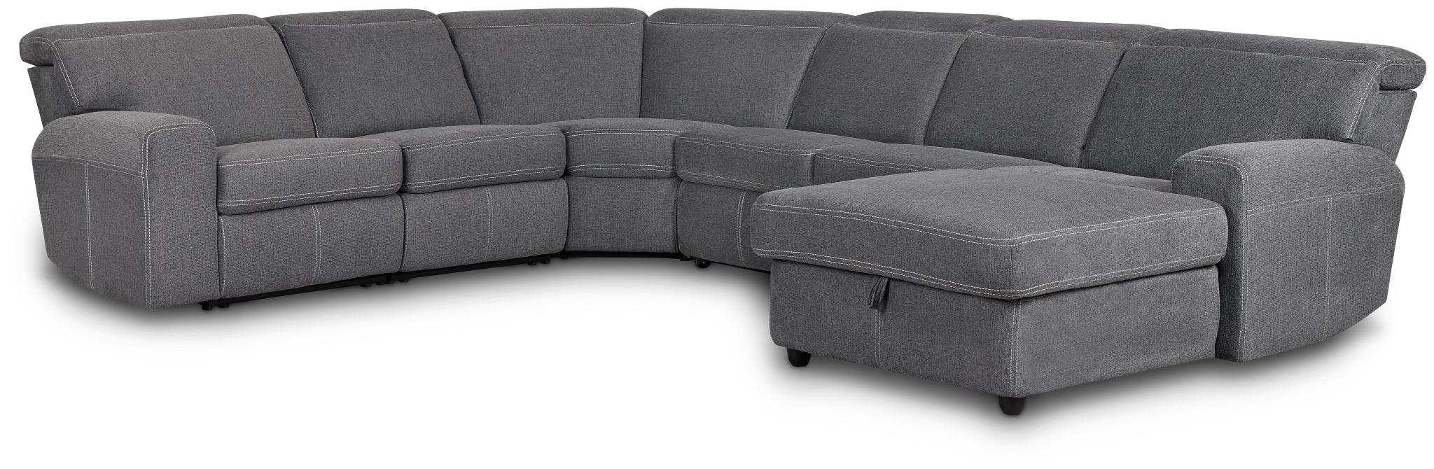 Callum Dark Gray Storage Small Right Dual Power Chaise Sleeper Sectional