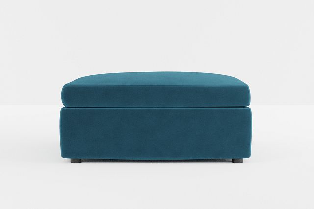 Destin Joya Teal Velvet Cocktail Ottoman