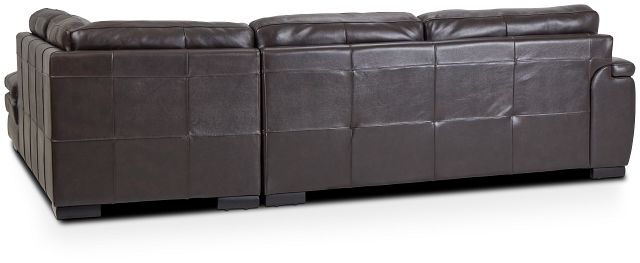 Braden Dark Brown Leather Small Right Bumper Sectional