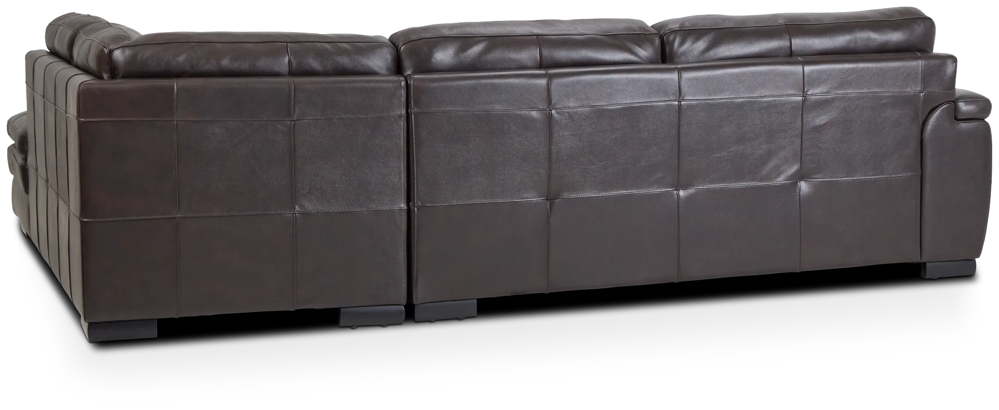 Braden Dark Brown Leather Small Right Bumper Sectional