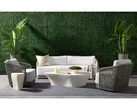 Ashe Gray Swivel Chair With Light Gray Cushions
