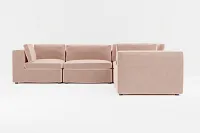 Destin Joya Light Pink Velvet 5-piece Modular Sectional