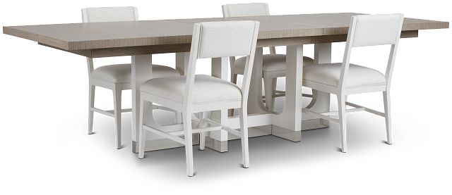 Marley Light Tone Rect Table & 4 Chairs (2)