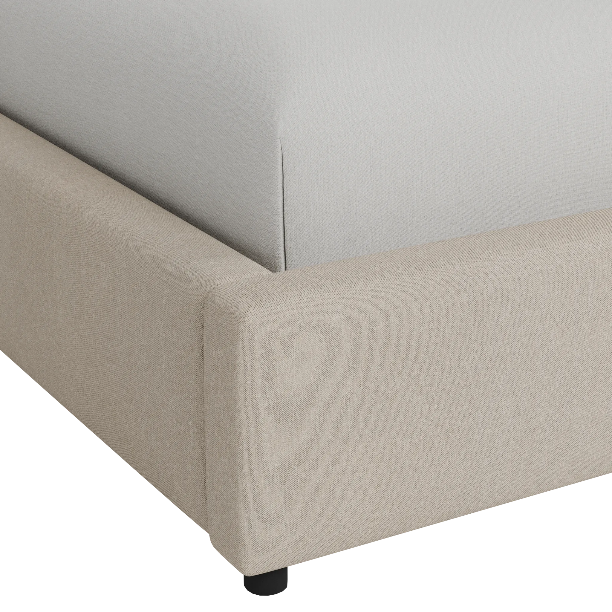 Grayton Peyton Beige 44" Upholstered Platform Bed