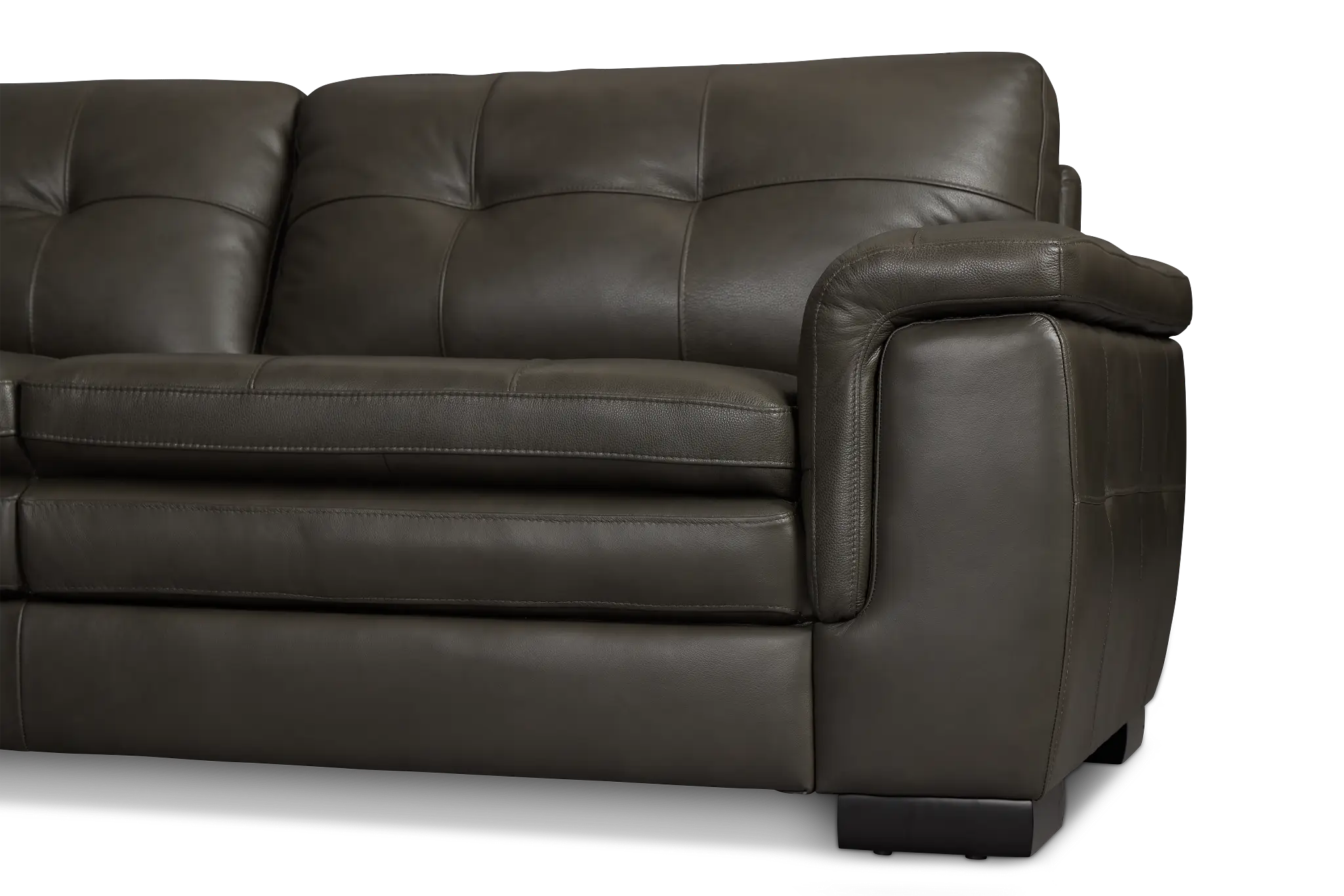 Braden Dark Gray Leather Small Left Chaise Sectional Braden Dark Gray Leather Small Left Chaise Sectional