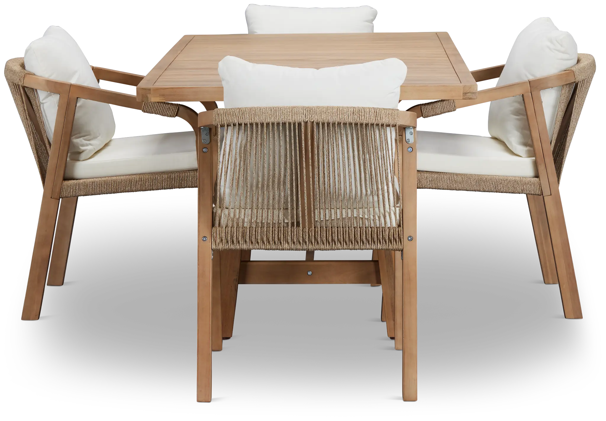 Laguna Light Tone 66" Rectangular Table & 4 White Cushioned Chairs Laguna Light Tone 66" Rectangular Table & 4 White Cushioned Chairs