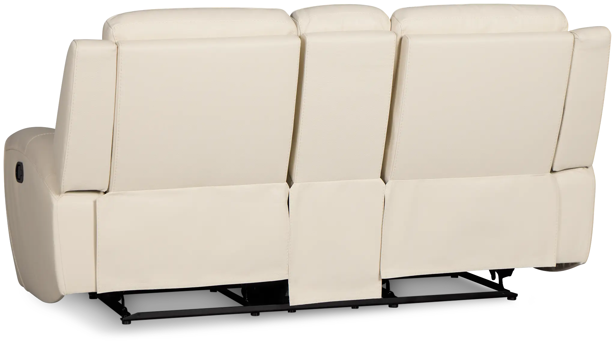 Walker Ivory Lthr/vinyl Reclining Console Loveseat Walker Ivory Lthr/vinyl Reclining Console Loveseat