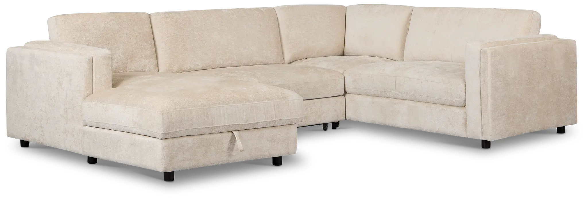 Farren Beige Fabric Medium Left Chaise Sleeper Sectional Farren Beige Fabric Medium Left Chaise Sleeper Sectional
