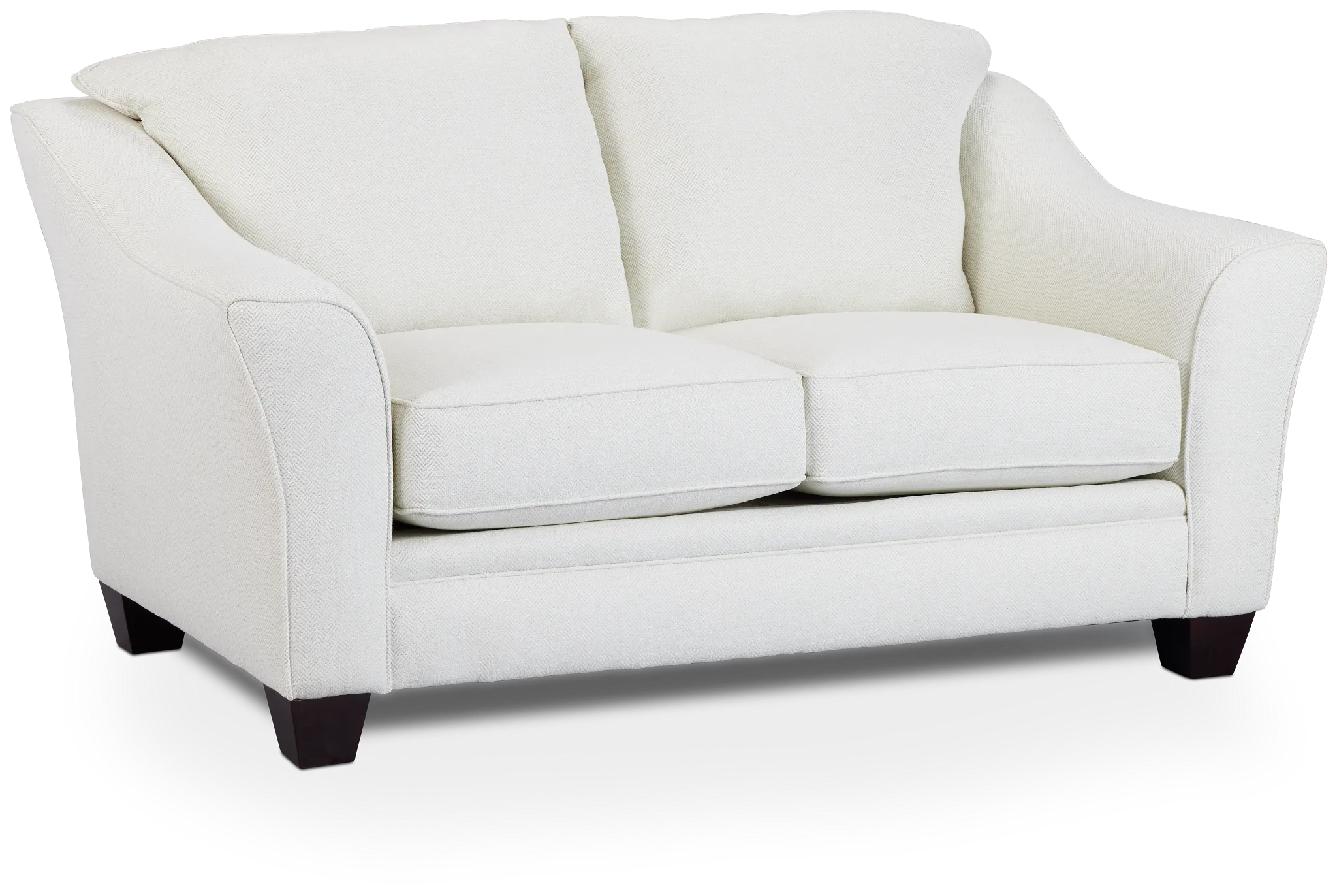 Avery White Fabric Loveseat