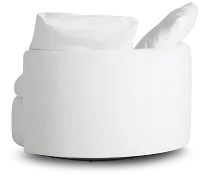 Orbit White Micro Swivel Accent Chair