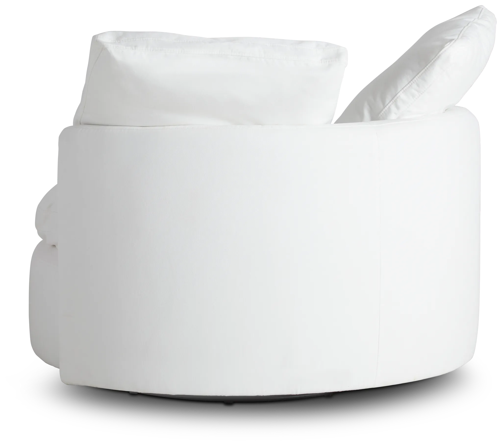 Orbit White Micro Swivel Accent Chair